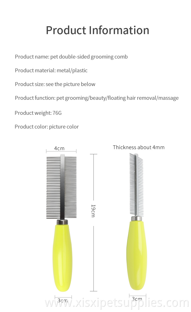 Factory Wholesale Double Sided Stainless Steel Pin Pet Hair Removal Comb Cat Dog Grooming Comb